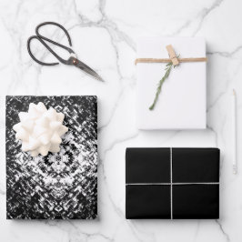 催眠抽象芸術白黒アーモダント ラッピングペーパーシート