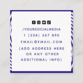 催眠療法士セラピー催眠術ソーシャルメディアブルー スクエア名刺 (裏面)