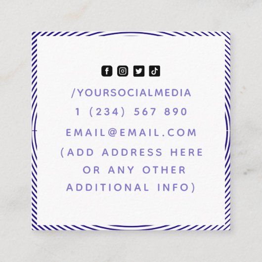 催眠療法士モダン円パターン スクエア名刺 (裏面)