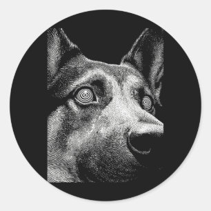 催眠的なジャーマンシェパード 不思議な目 ウイードコア ラウンドシール