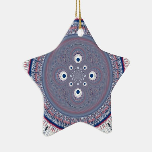 催眠的シンメトリー:抽象幾何学アート セラミックオーナメント (右)