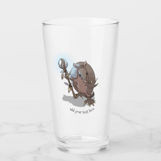 催眠術の神秘的なアルマジロ・シャーマンとスタッフアニメ タンブラーグラス (正面)