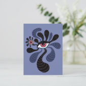 催眠術サイケデリックアート不気味二重ピンク目 ポストカード (スタンド正面)