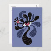 催眠術サイケデリックアート不気味二重ピンク目 ポストカード (正面/裏面)