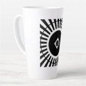 催眠術ディティ付き白黒の光ファイバー カフェラテマグ (左アングル)