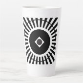催眠術ディティ付き白黒の光ファイバー カフェラテマグ (正面)