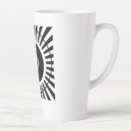 催眠術ディティ付き白黒の光ファイバー カフェラテマグ