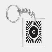 催眠術ディティ付き白黒の光ファイバー キーホルダー (正面左)
