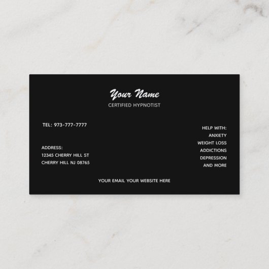 催眠術師のスローガン名刺 名刺 (裏面)