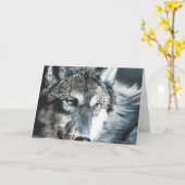 催眠術 – ウルフグリーティングカード カード (黄色い花)