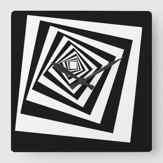 催眠錯視同心円 スクエア壁時計 (正面)