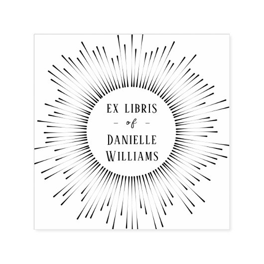 催眠Sun Rays Ex Libris名前をカスタムする書 セルフインキングスタンプ (デザイン)
