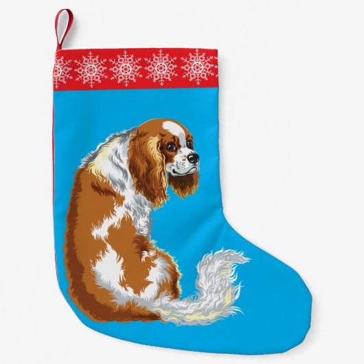 傲慢なチャールズスパニエル犬 スモールクリスマスストッキング (正面)