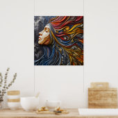 傲慢な抽象芸術ポートレート ポスター (キッチン)