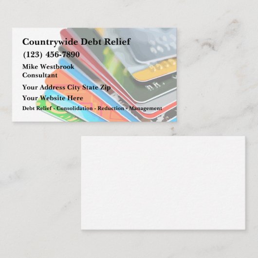 債務レリーフ、 浮き彫り·管理サービス 名刺 (正面/裏面)