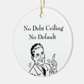 債務上限なし、デフォルトなし セラミックオーナメント (左)