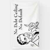 債務上限なし、デフォルトなし 横断幕 (縦)