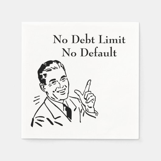 債務制限なし、デフォルトなし スタンダードカクテルナプキン (正面)
