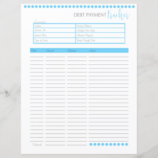 債務追跡者の並んだ文房具紙 |ベビーブルー (裏面)