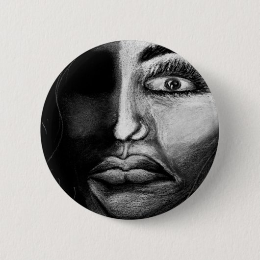 傷ついたしゃれているなピン 缶バッジ (正面)