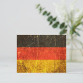 傷ついたヴィンテージのドイツ国旗 ポストカード (スタンド正面)