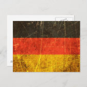 傷ついたヴィンテージのドイツ国旗 ポストカード (正面/裏面)