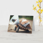 傷ついた亀はすぐに元気になる カード (黄色い花)