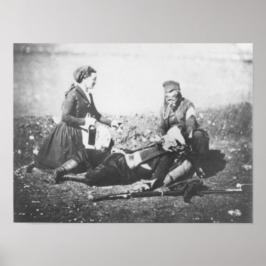 傷ついた人の世話をするナース ポスター (正面)