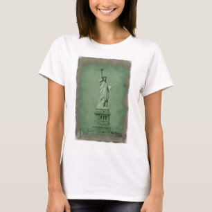 傷ついた写真効果自由の像 Tシャツ