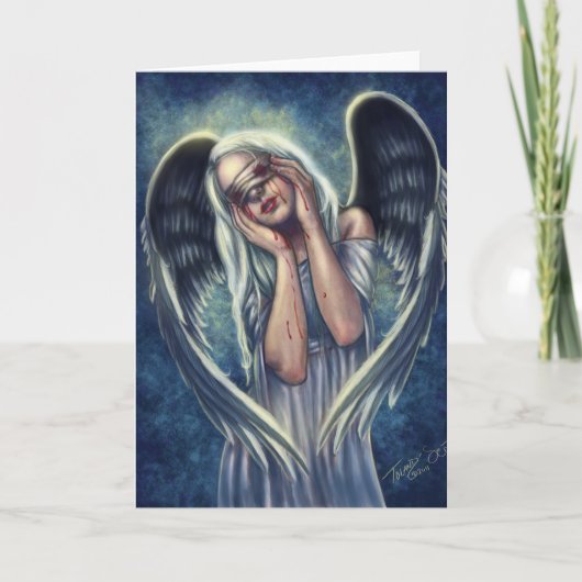 傷ついた天使のグリーティングカード カード (正面)