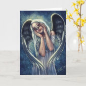 傷ついた天使のグリーティングカード カード (黄色い花)
