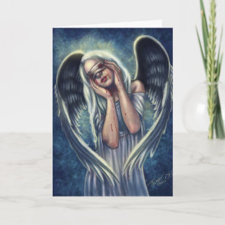 傷ついた天使のグリーティングカード カード