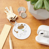 傷ついた子犬 キーホルダー