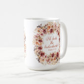 傷ついた心を癒す秋の花柄 コーヒーマグカップ (正面右)