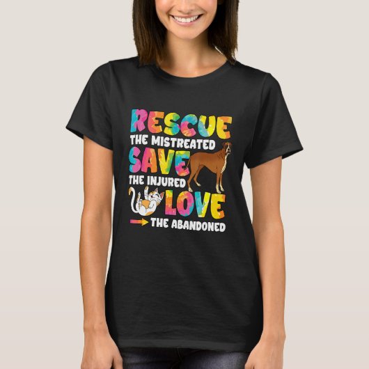 傷ついた猫救を救出する1 Tシャツ (正面)