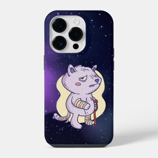 傷ついた猫 iPhoneケース (裏面)