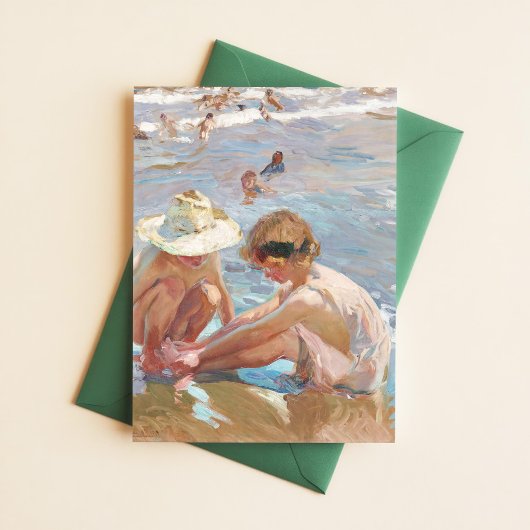 傷ついた足ホアキンスペインのソロラ印象派 ポストカード