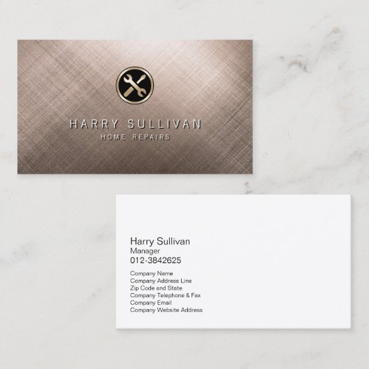 傷ついた金属工具ホーム修理名刺 名刺 (正面/裏面)