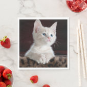 傷つきやすい白い子猫 スタンダードランチョンナプキン (インサイチュ)