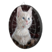 傷つきやすい白い子猫 ダーツボード (正面右)