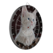 傷つきやすい白い子猫 ダーツボード (正面左)