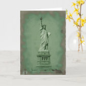 傷つけられた写真の効果の自由の女神 カード (黄色い花)