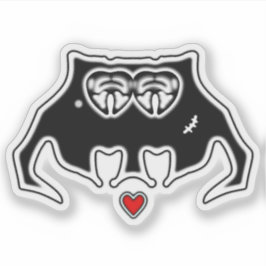 傷とハートのあるクールなモンスターのキャラクター シール