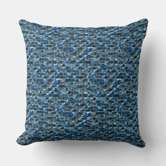 傷のあるバーチャル灰色の青い素朴なセラミックタイル クッション (正面)