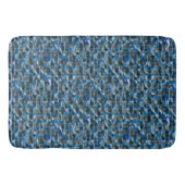 傷のあるバーチャル灰色の青い素朴なセラミックタイル バスマット (正面)