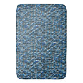 傷のあるバーチャル灰色の青い素朴なセラミックタイル バスマット (正面縦)