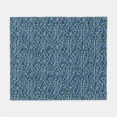 傷のあるバーチャル灰色の青い素朴なセラミックタイル フリースブランケット (正面(横))