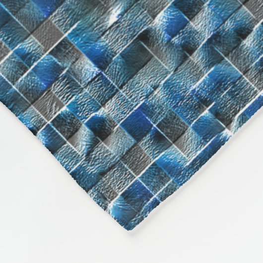 傷のあるバーチャル灰色の青い素朴なセラミックタイル フリースブランケット (角)