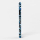 傷のあるバーチャル灰色の青い素朴なセラミックタイル Case-Mate iPhoneケース (裏面/右)