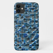 傷のあるバーチャル灰色の青い素朴なセラミックタイル Case-Mate iPhoneケース (裏面)